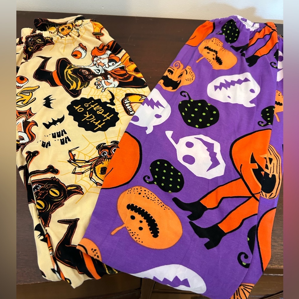 Halloween leggings two pair S/M 4-10